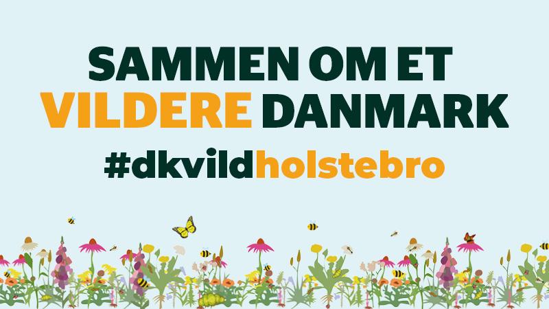 Grafik med teksten: Sammen om et vildere Danmark @dkvildholstebro