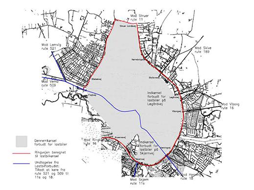 Kort over lastbilzonen