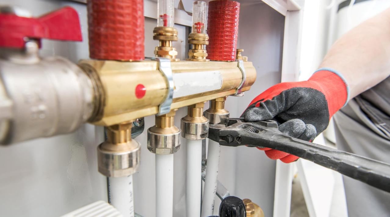 Billedet viser installationsrør til varmeforsyning