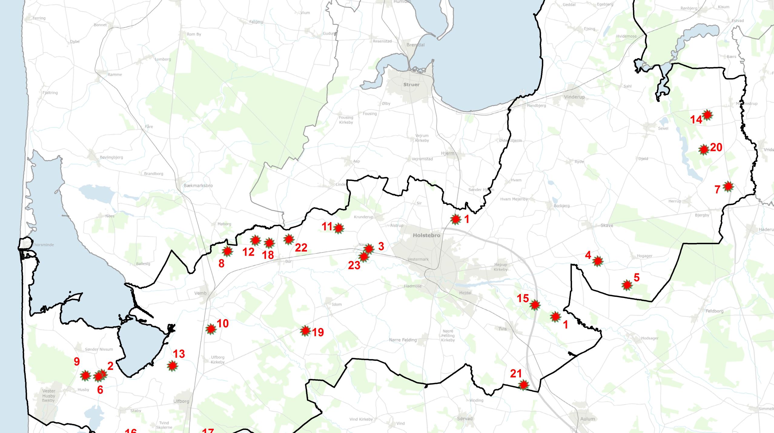 Indkomne projekter - kort