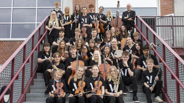 Holstebro Musikskoles Ungdomssymfoniorkester klar til at deltage i Summa Cum Laude International Youth Music Festival. (Foto: Holstebro Musikskole)