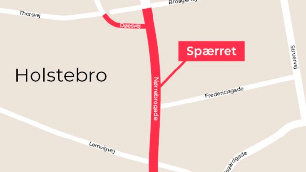 Spærring af Døesvej/Nørrebrogade.