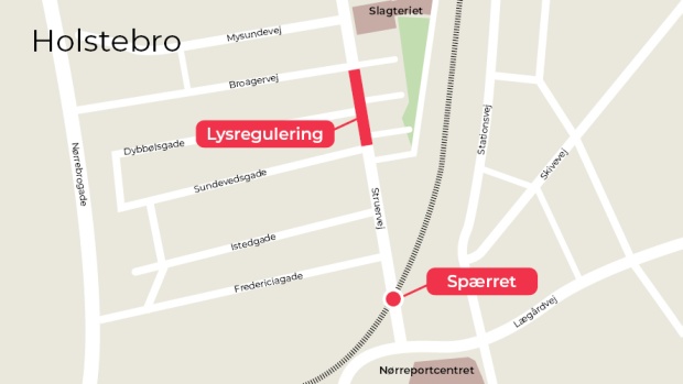Grafisk kort, Spærring af jernbaneoverkørslen på Struervej