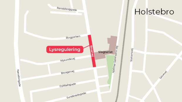Fra uge 41 vil der være midlertidig lysregulering på Struervej fra Ringparken til Broagervej.